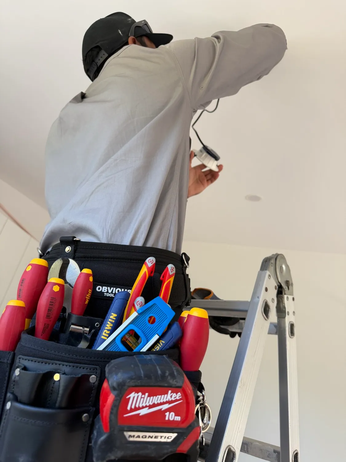Running and insulating the line-set on a wall-mounted split system install.