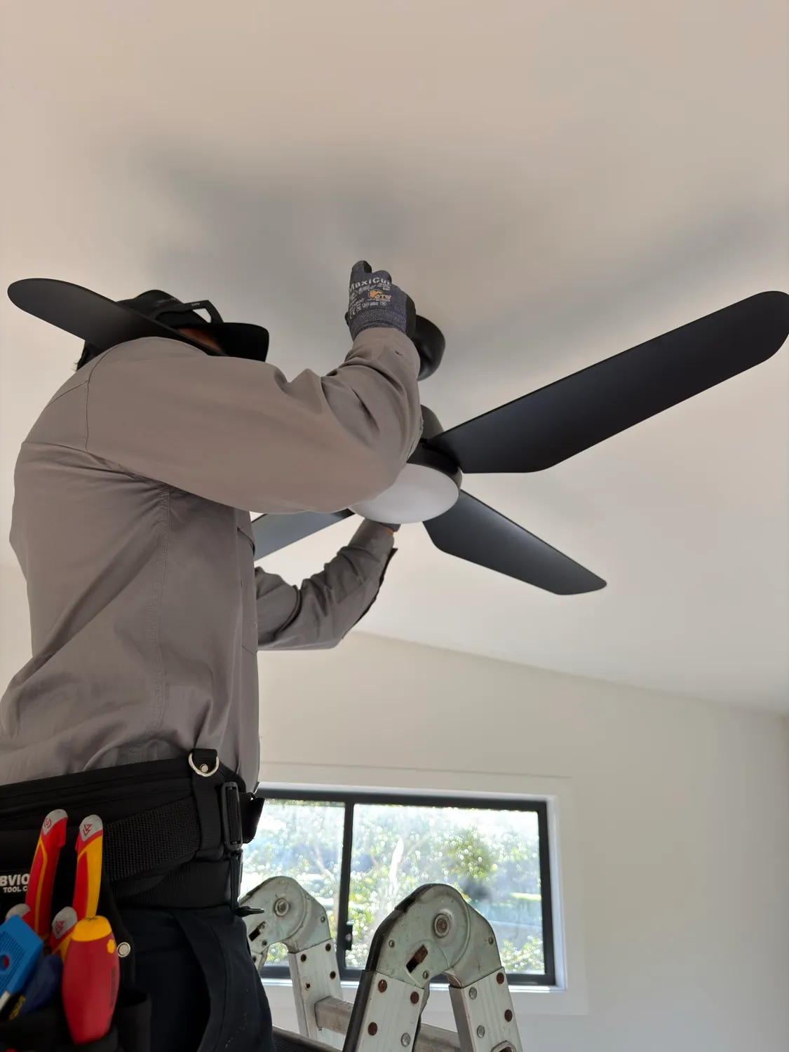 Installing a ceiling fan on a recent Brisbane job.