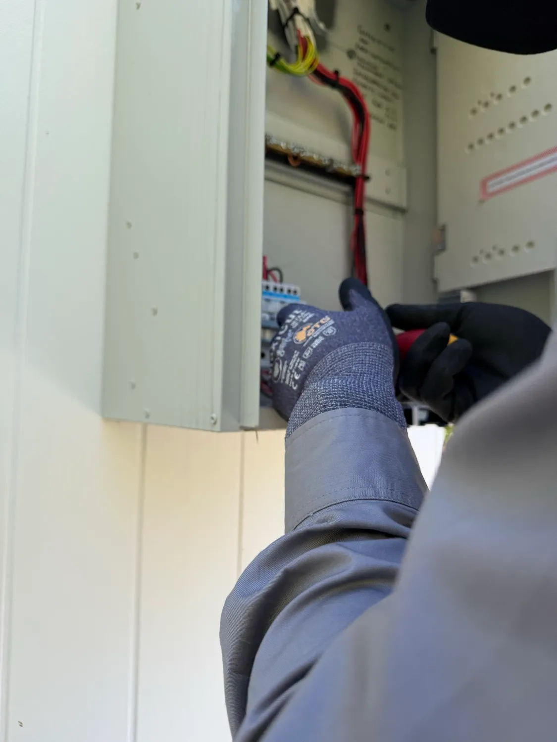 One of our sparkies mid switchboard upgrade on a Brisbane home.